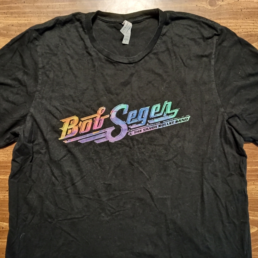 BOB SEGER T-SHIRT - XL // Music Rainbow Rock  Band Tee Shirt logo graphic